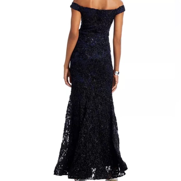 Aqua formal off the shoulders embellished lace gown size 10 - Picture 4 of 15